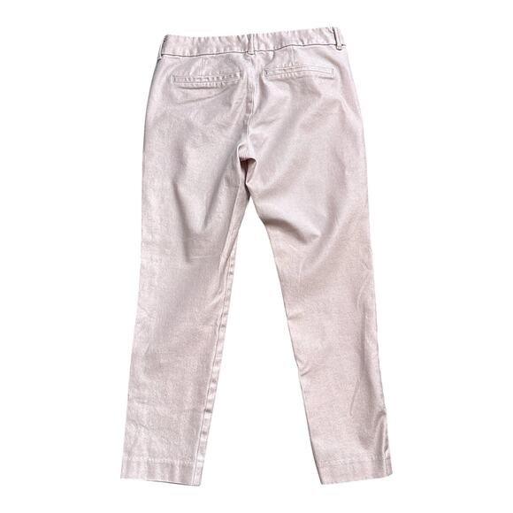 OLD NAVY Womens Size 8 Pink Coated Metallic Mid Rise Skinny Pixie Pants - Picture 2 of 6
